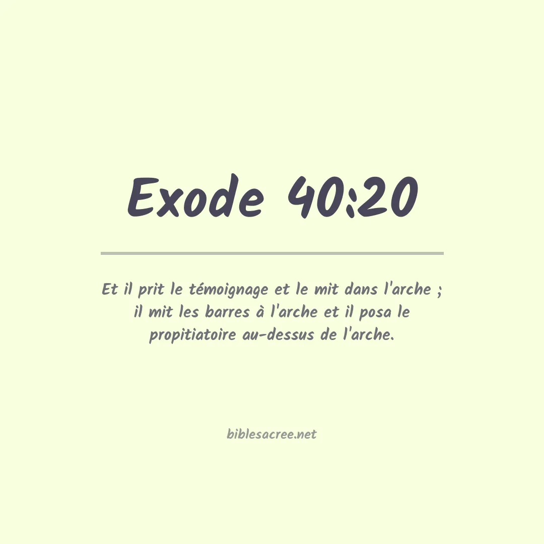 Exode - 40:20