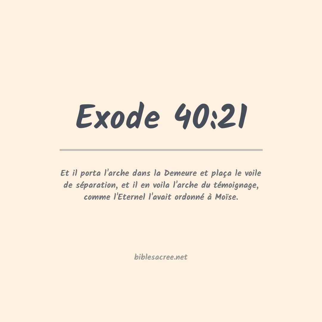 Exode - 40:21