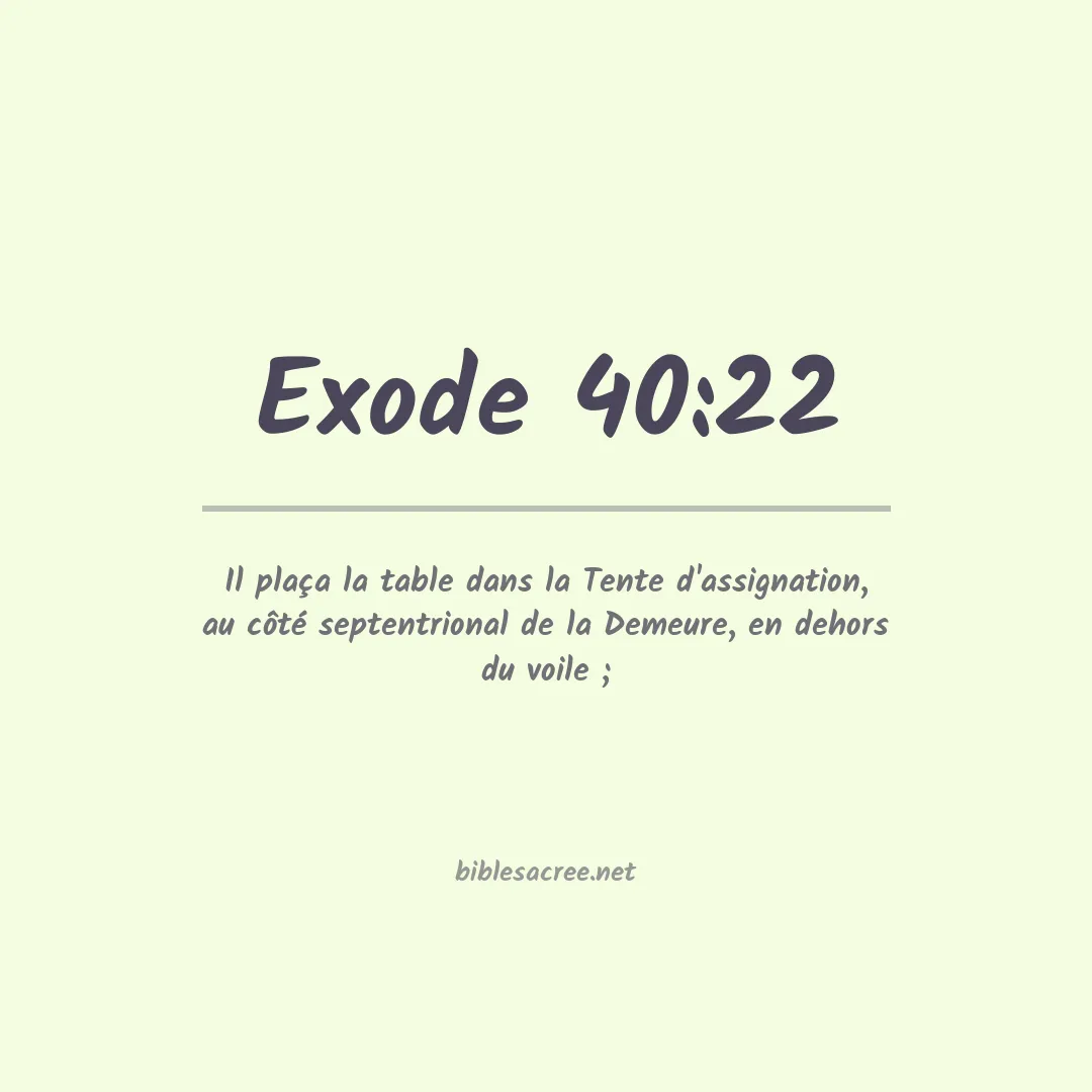 Exode - 40:22