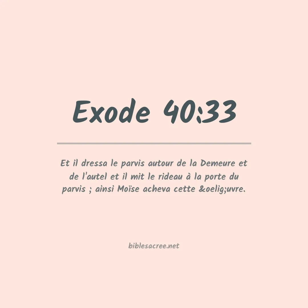 Exode - 40:33