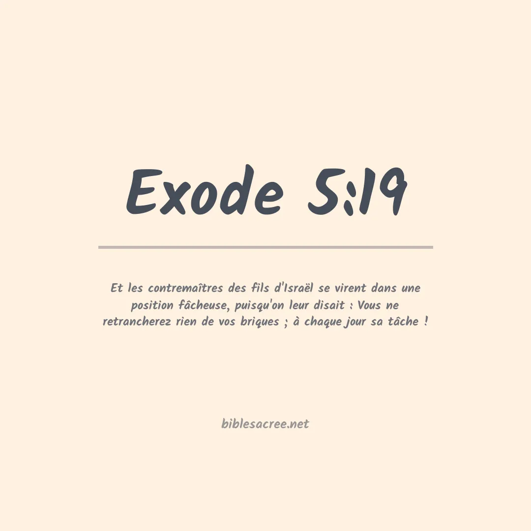 Exode - 5:19