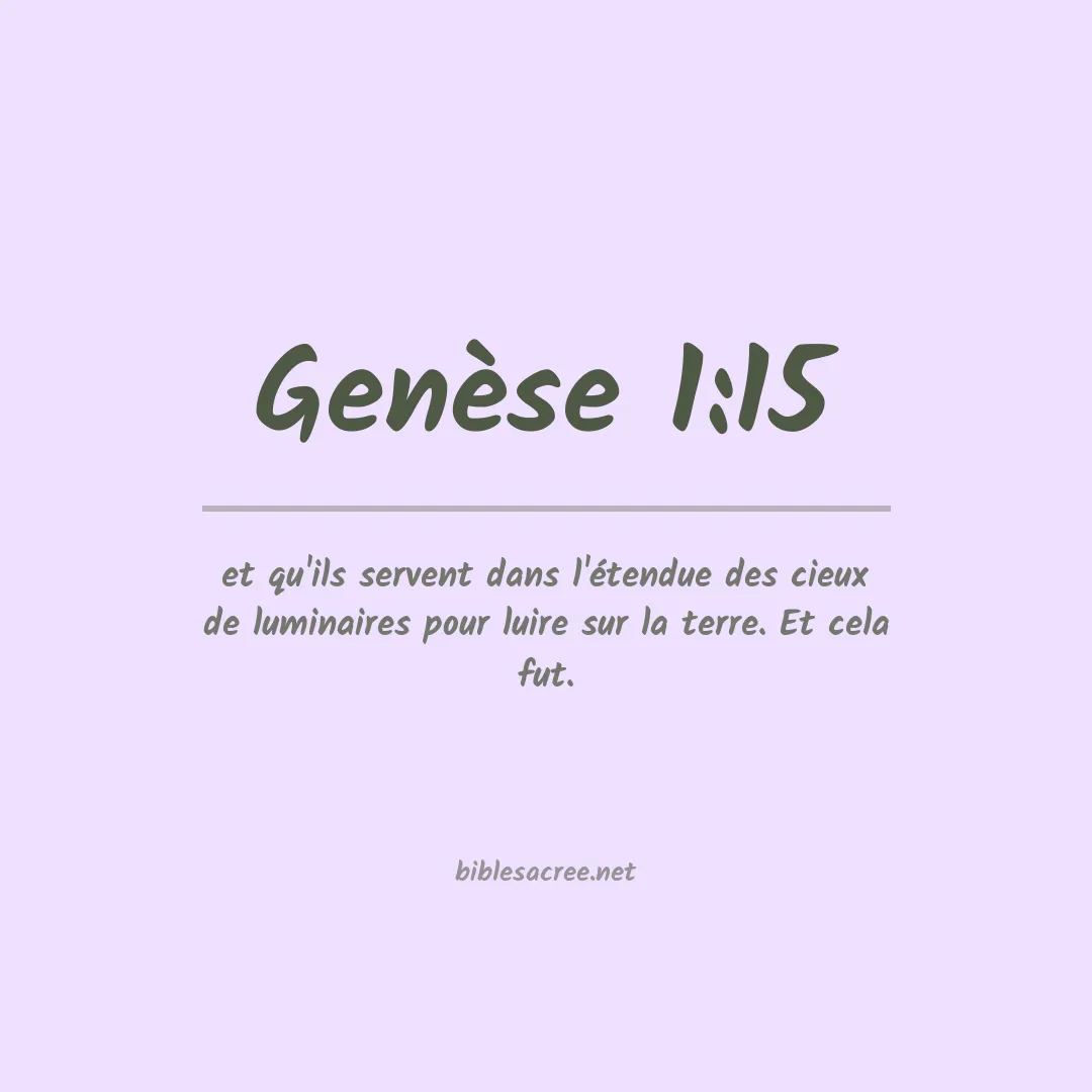 Genèse - 1:15