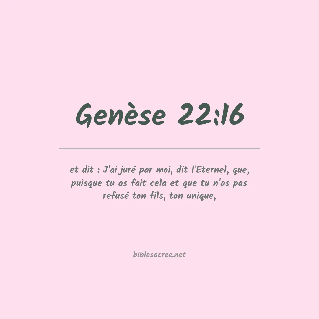 Genèse - 22:16