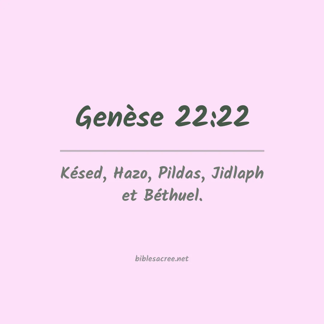 Genèse - 22:22