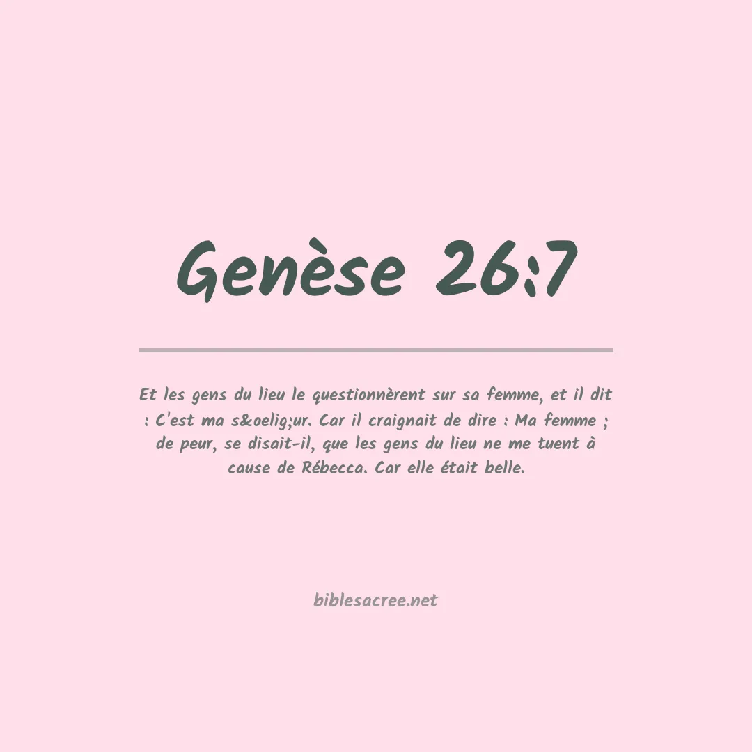 Genèse - 26:7