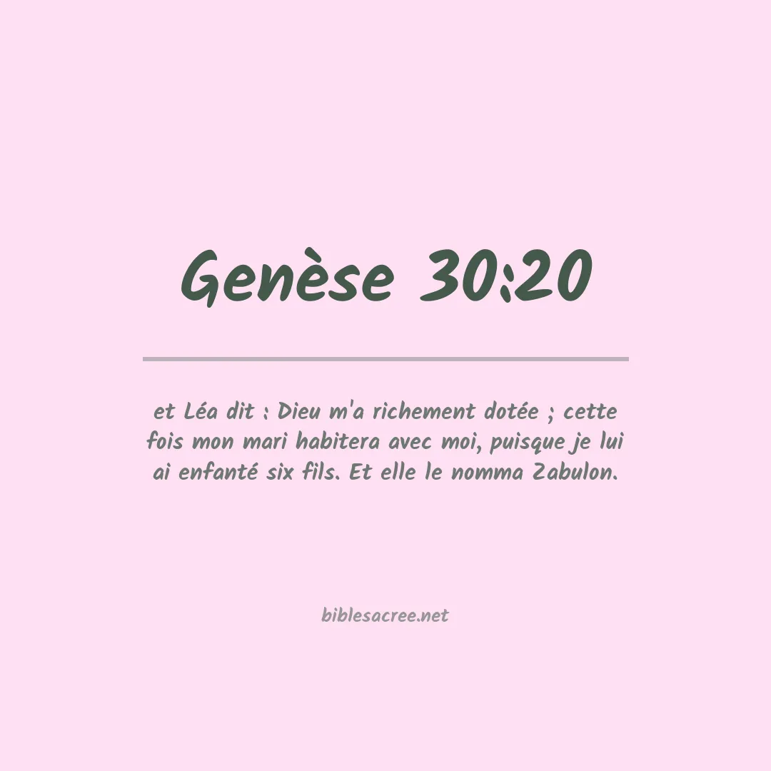 Genèse - 30:20