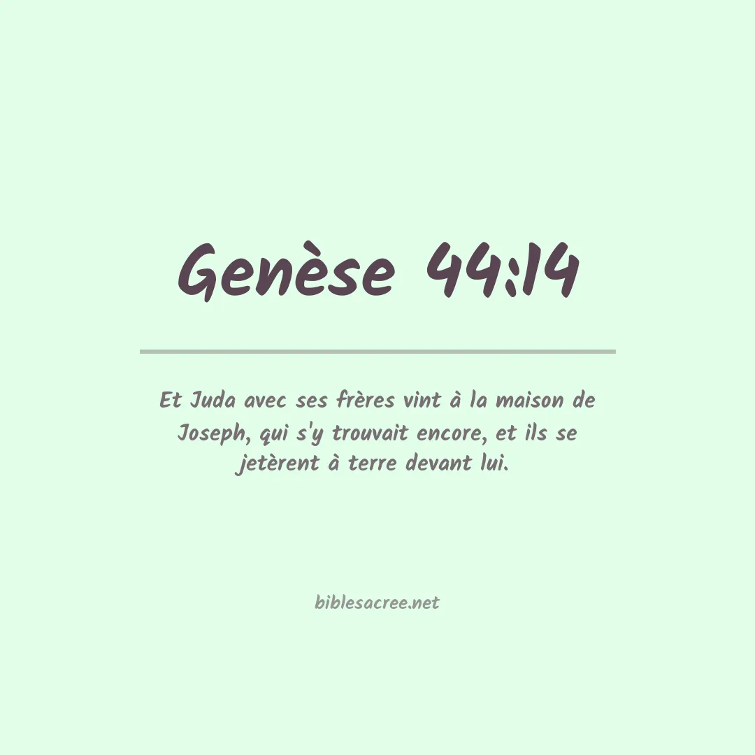 Genèse - 44:14
