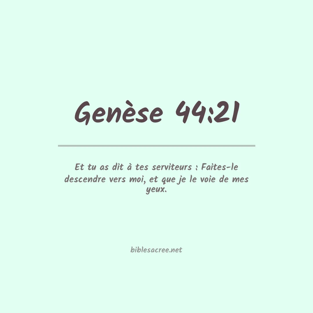 Genèse - 44:21