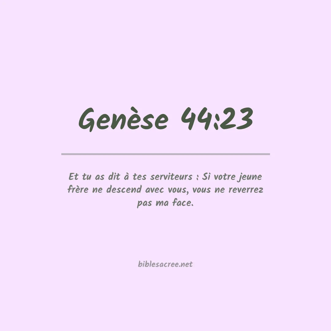 Genèse - 44:23