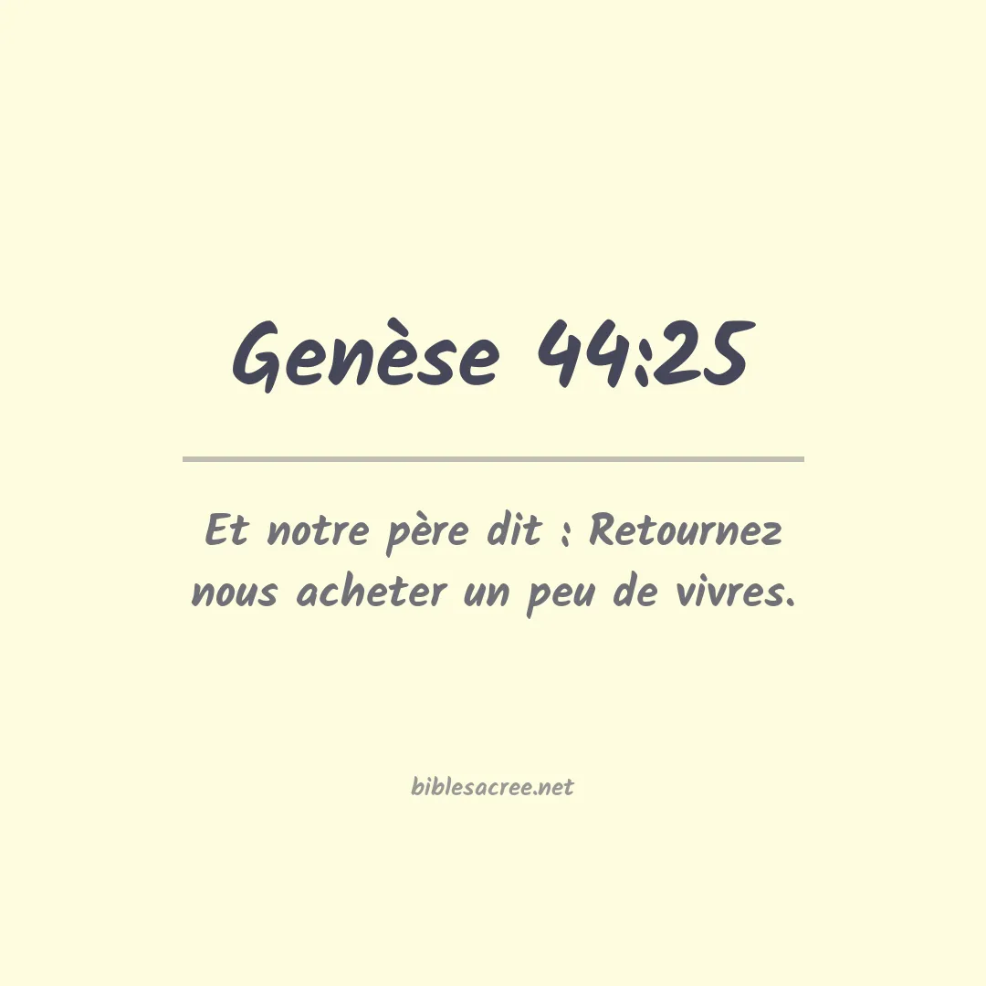 Genèse - 44:25