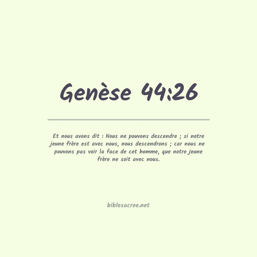 Genèse - 44:26