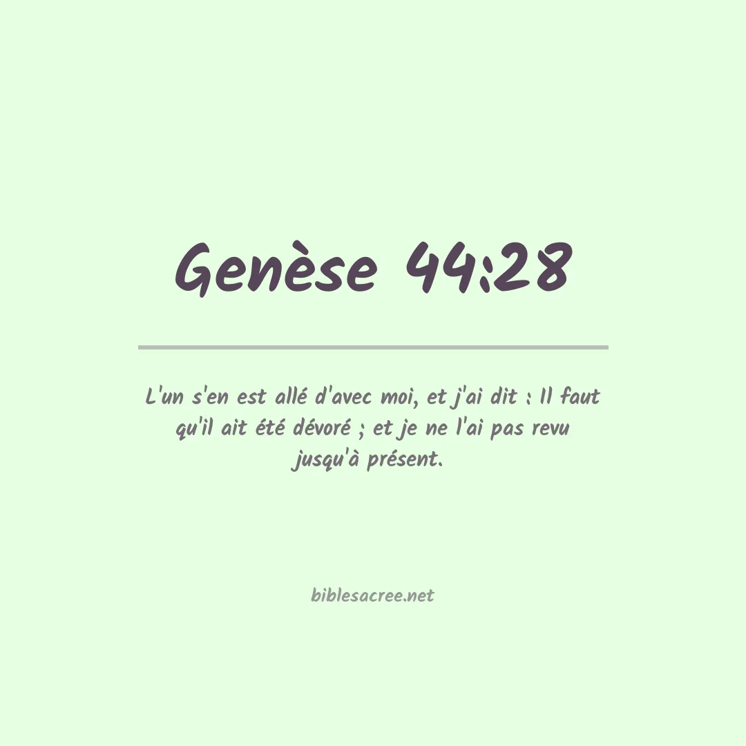 Genèse - 44:28