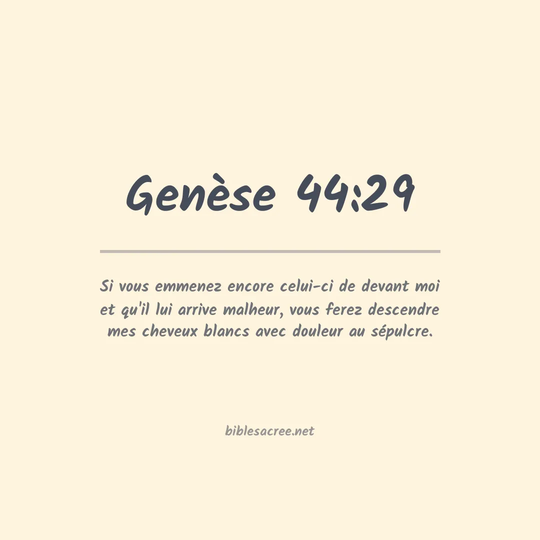 Genèse - 44:29
