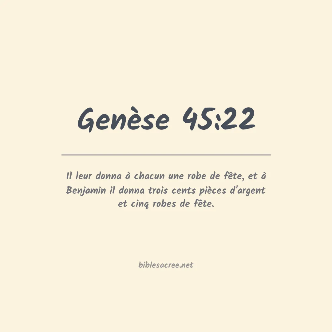 Genèse - 45:22