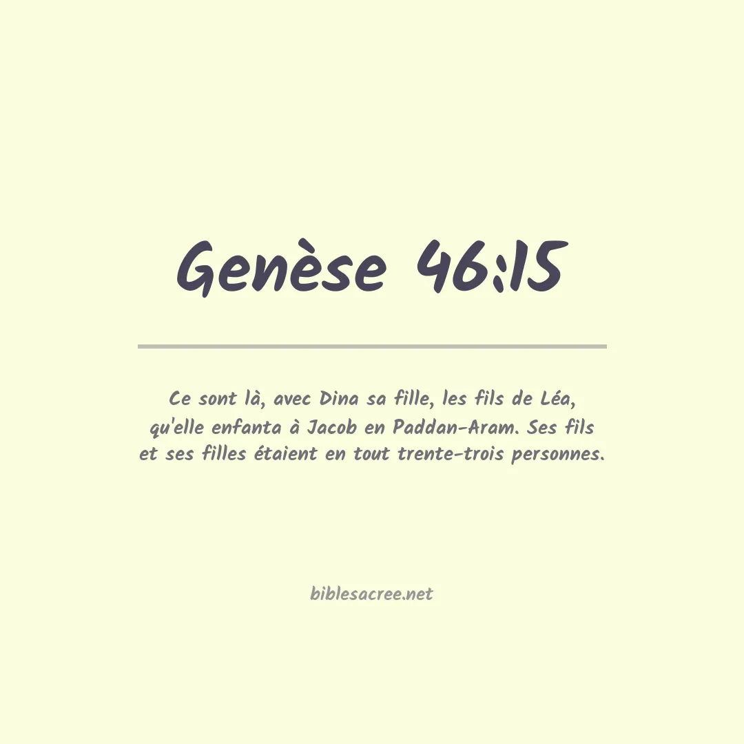 Genèse - 46:15