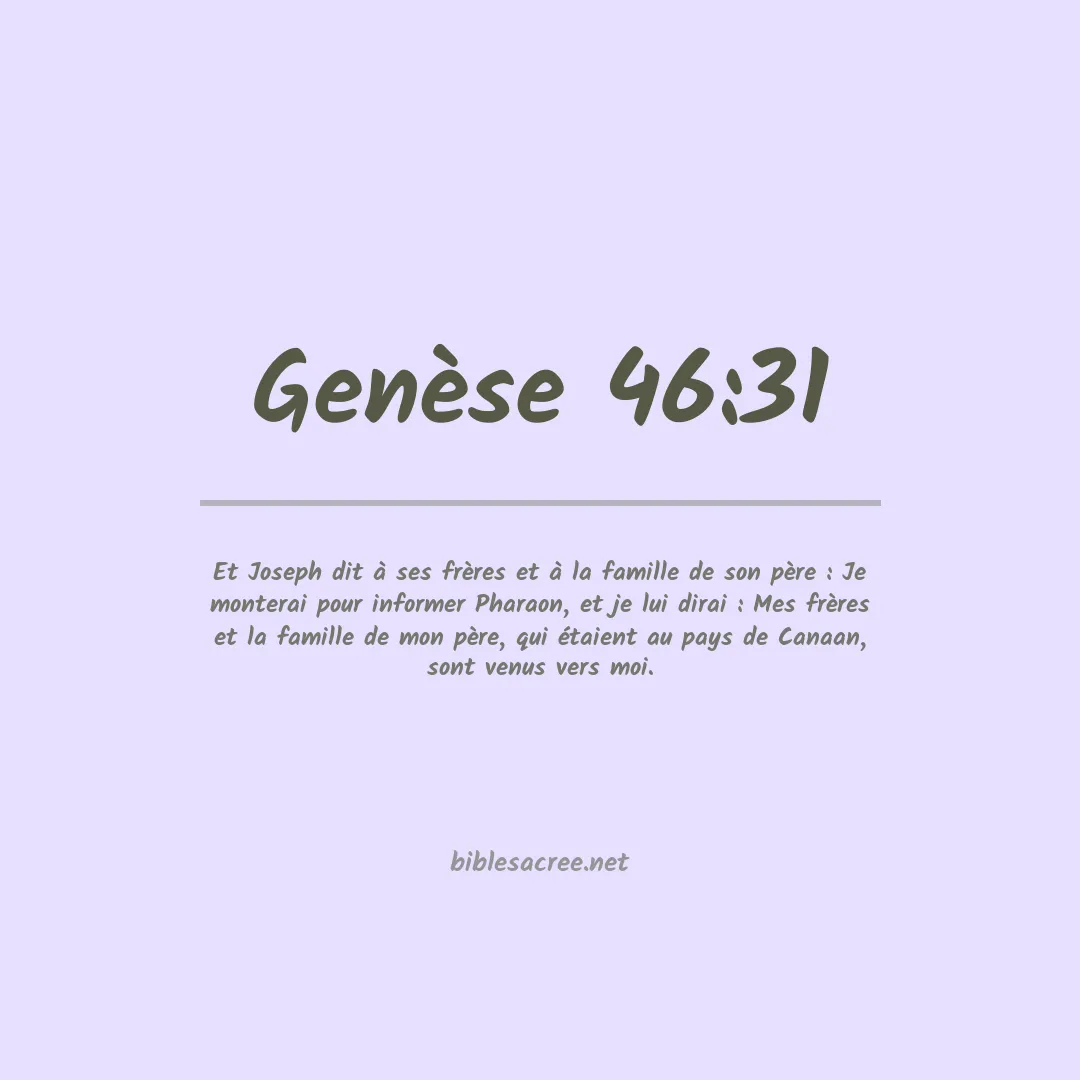Genèse - 46:31
