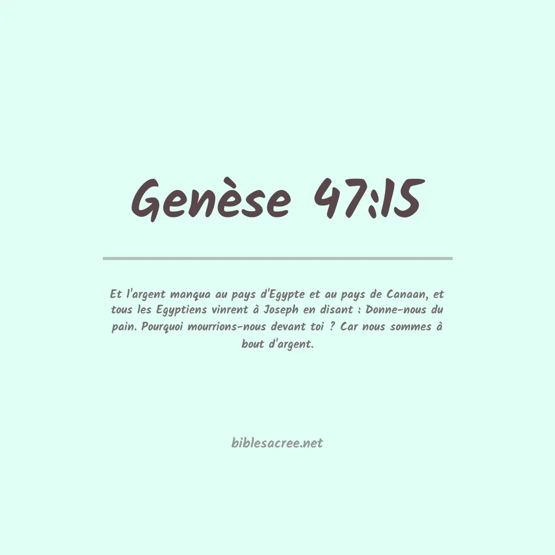 Genèse - 47:15
