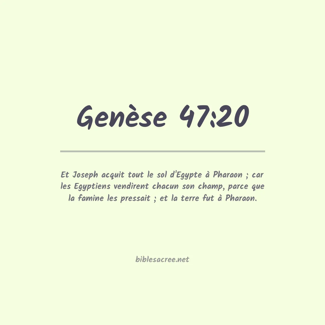 Genèse - 47:20