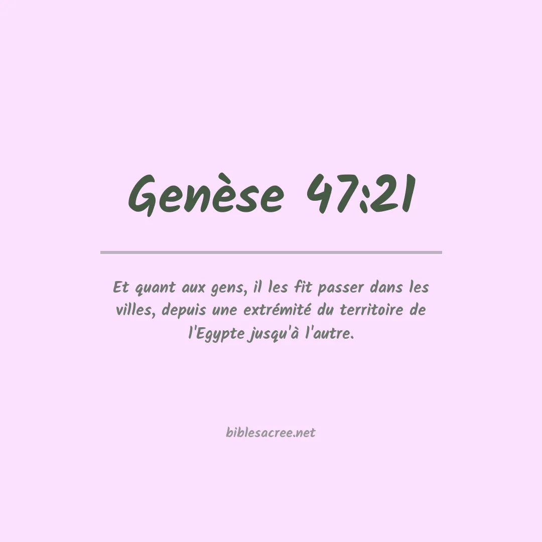 Genèse - 47:21