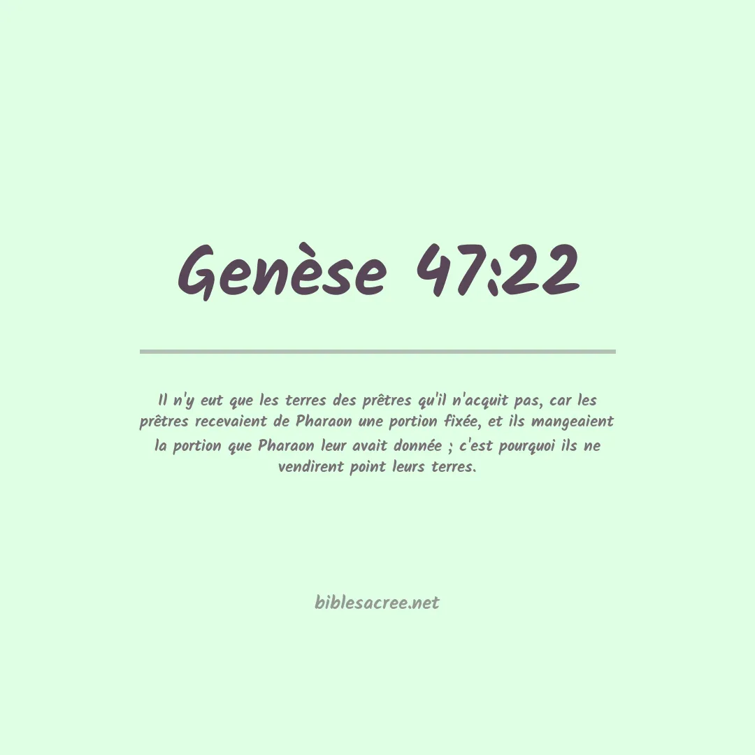 Genèse - 47:22