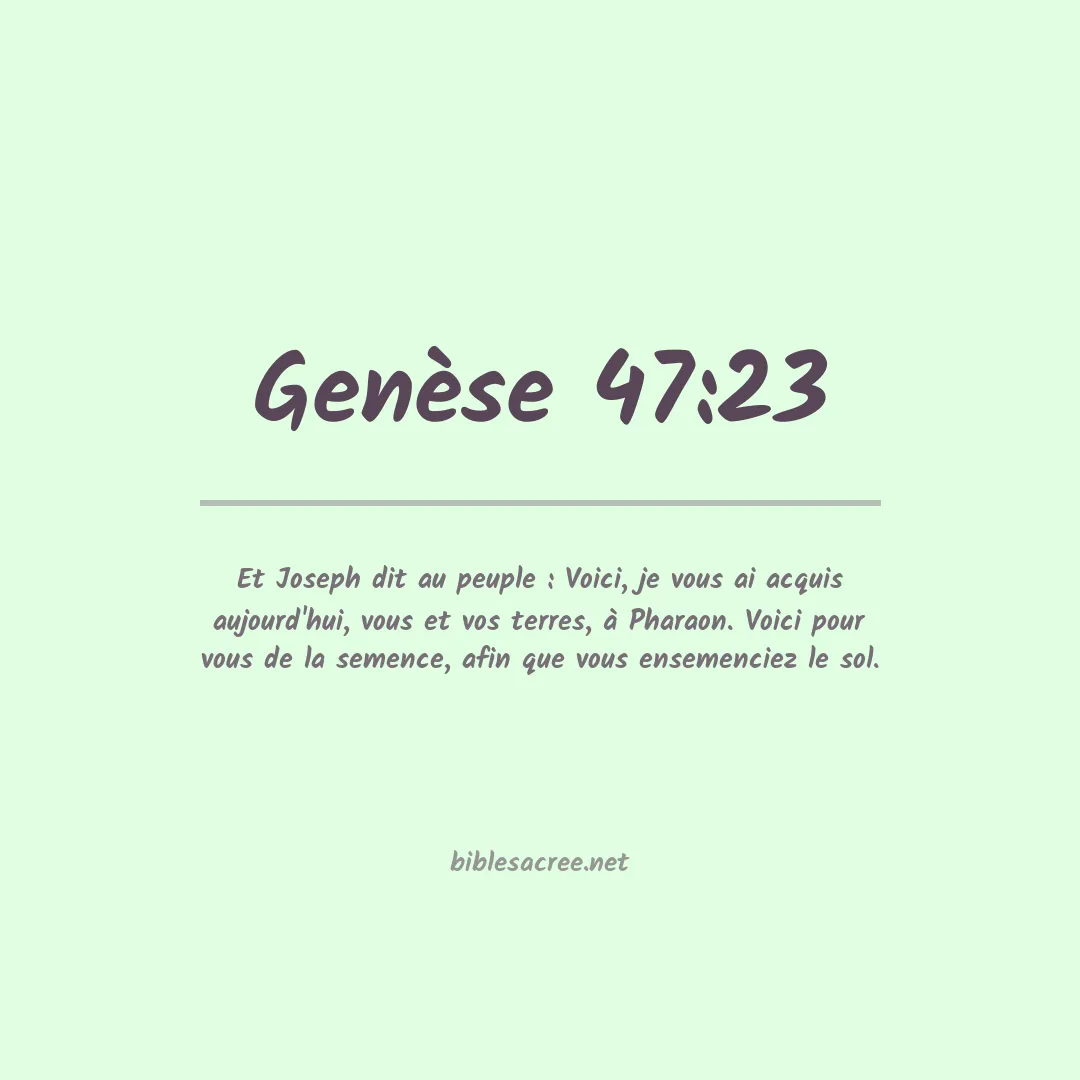 Genèse - 47:23