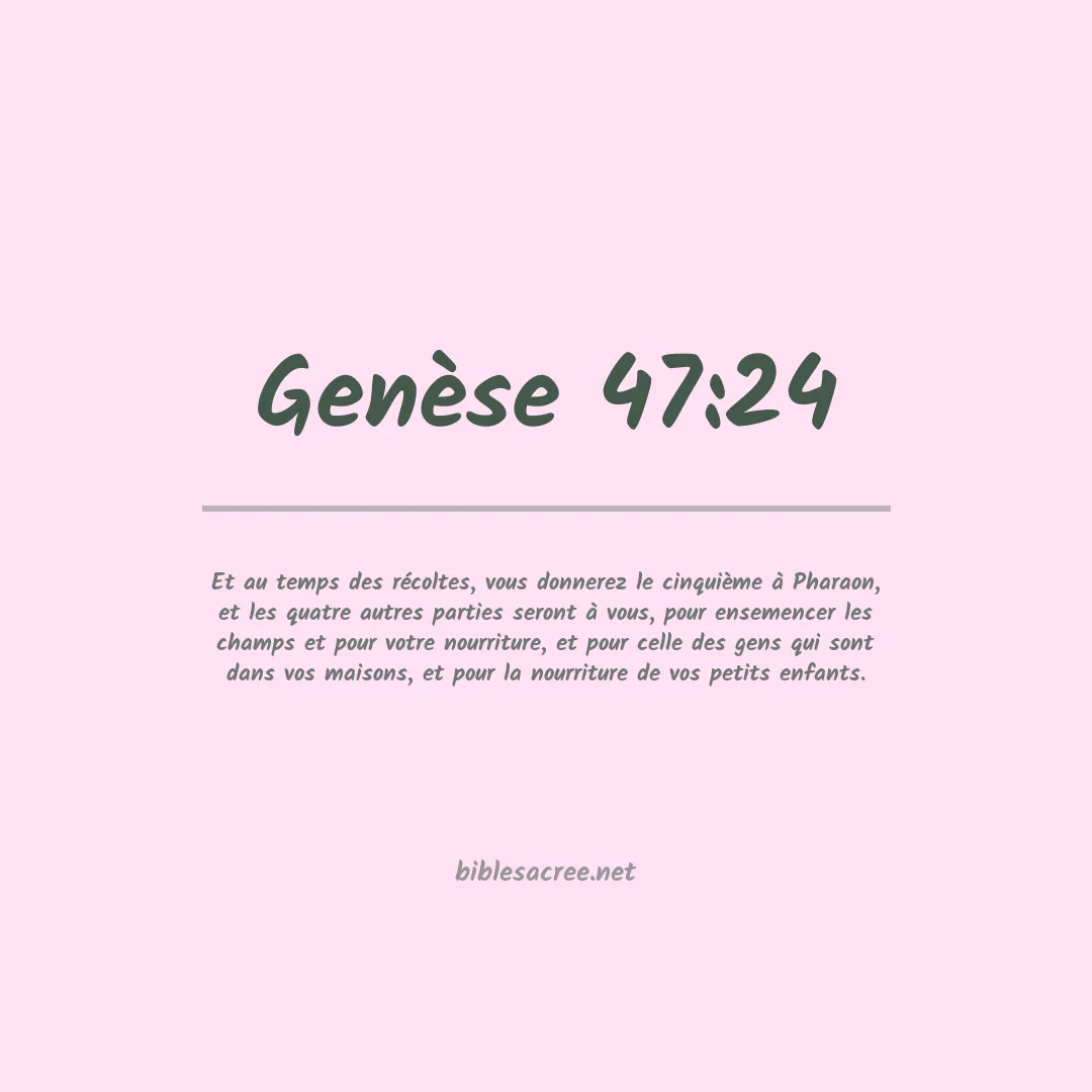 Genèse - 47:24