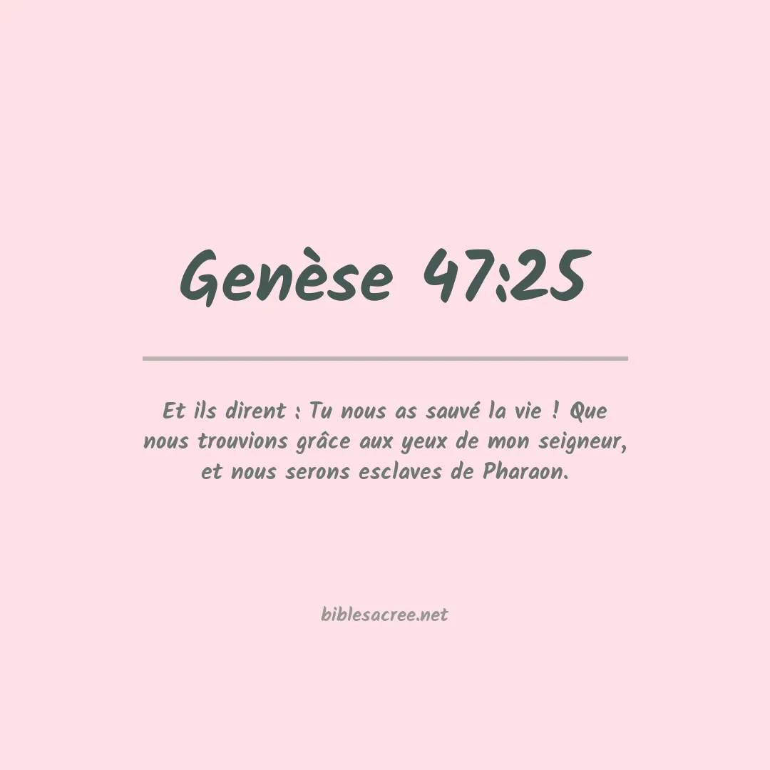 Genèse - 47:25