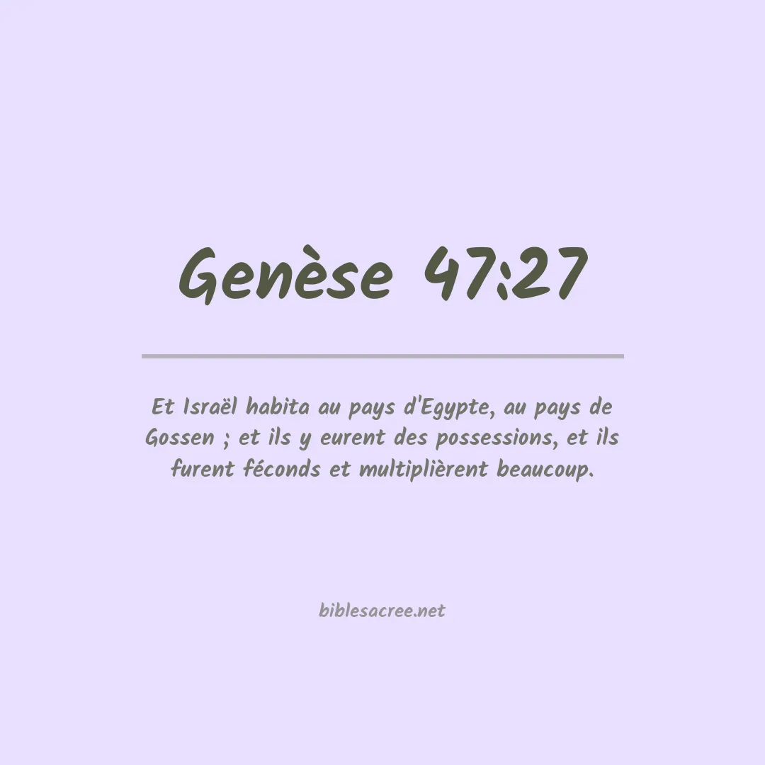 Genèse - 47:27
