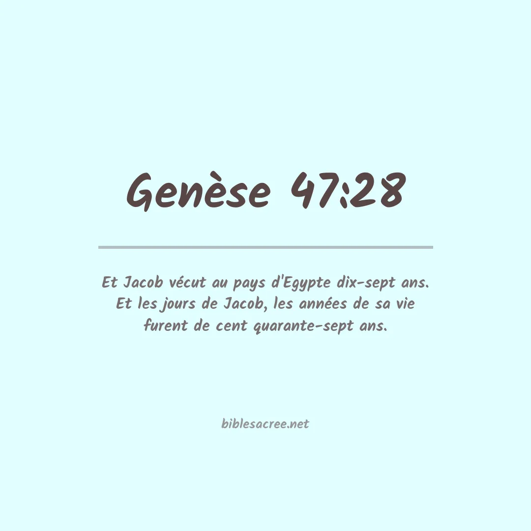 Genèse - 47:28