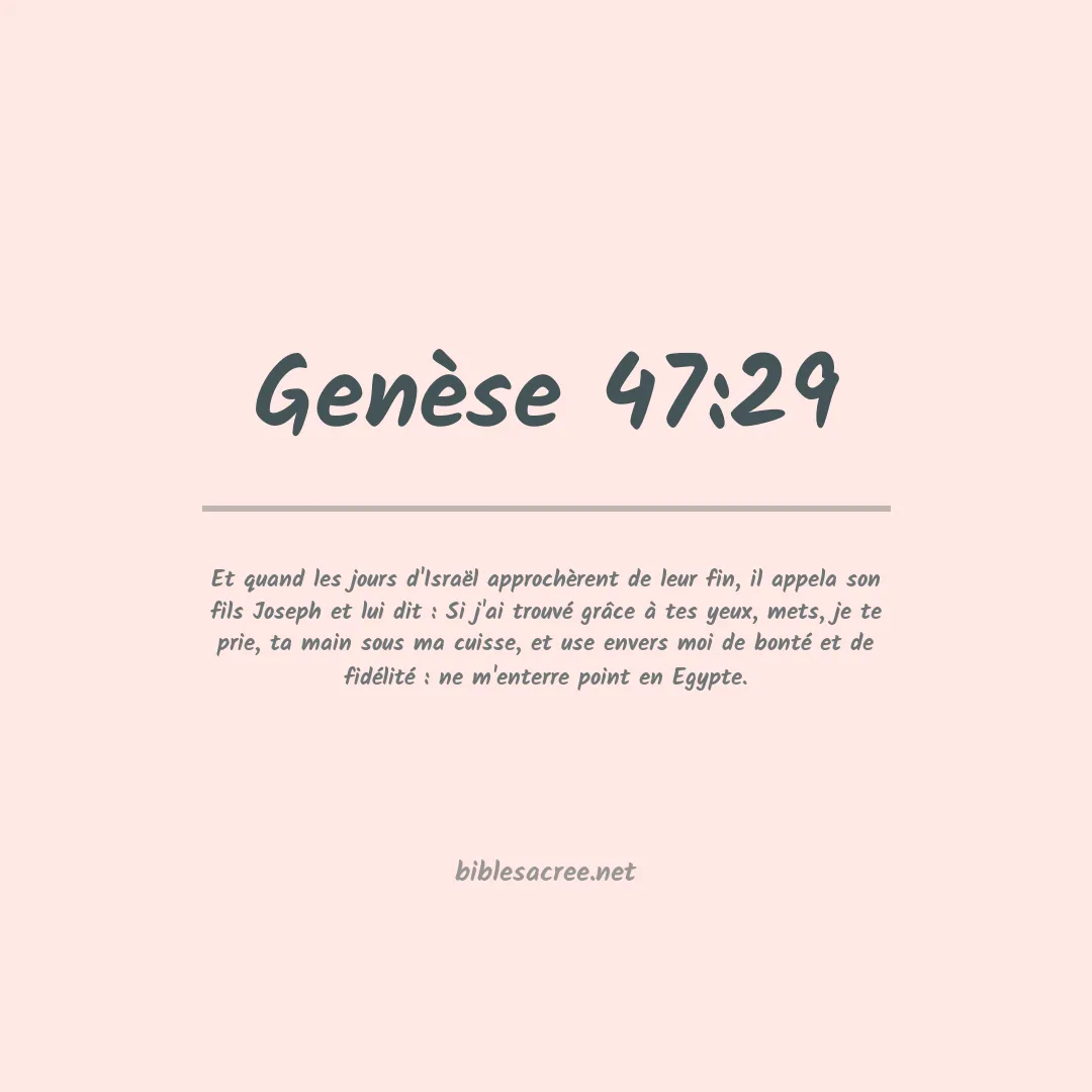 Genèse - 47:29