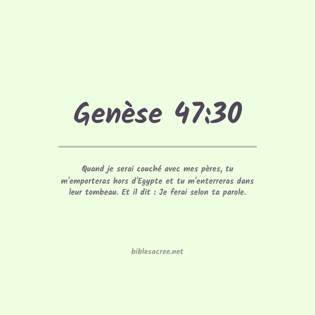 Genèse - 47:30