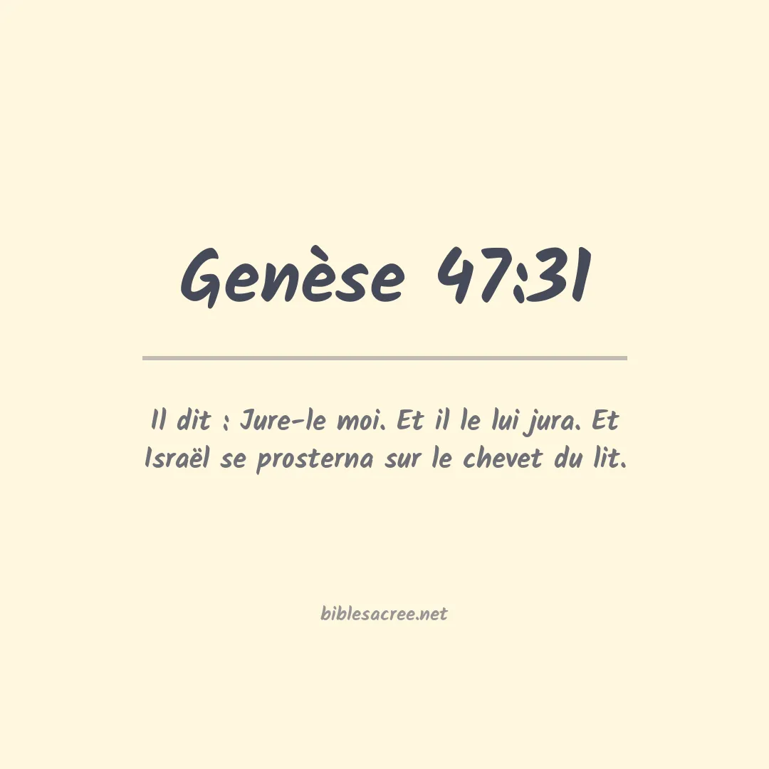 Genèse - 47:31