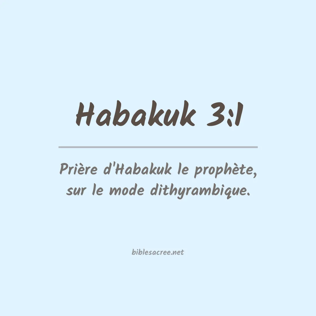Habakuk - 3:1