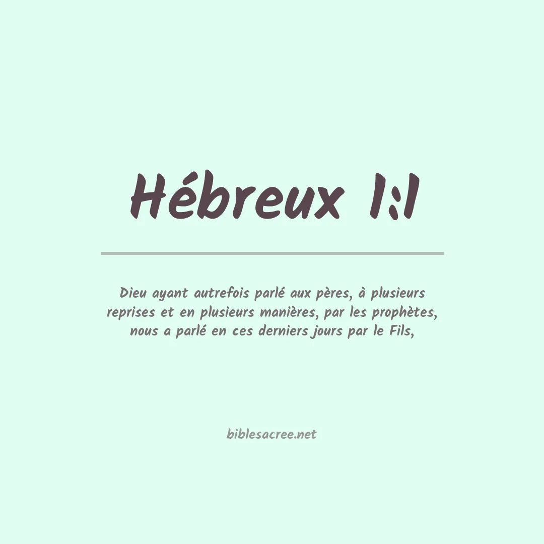 Hébreux - 1:1