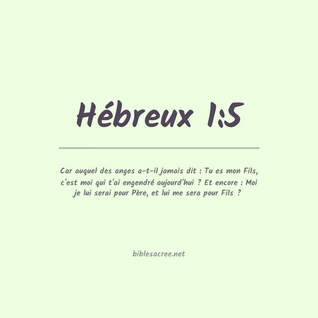 Hébreux - 1:5