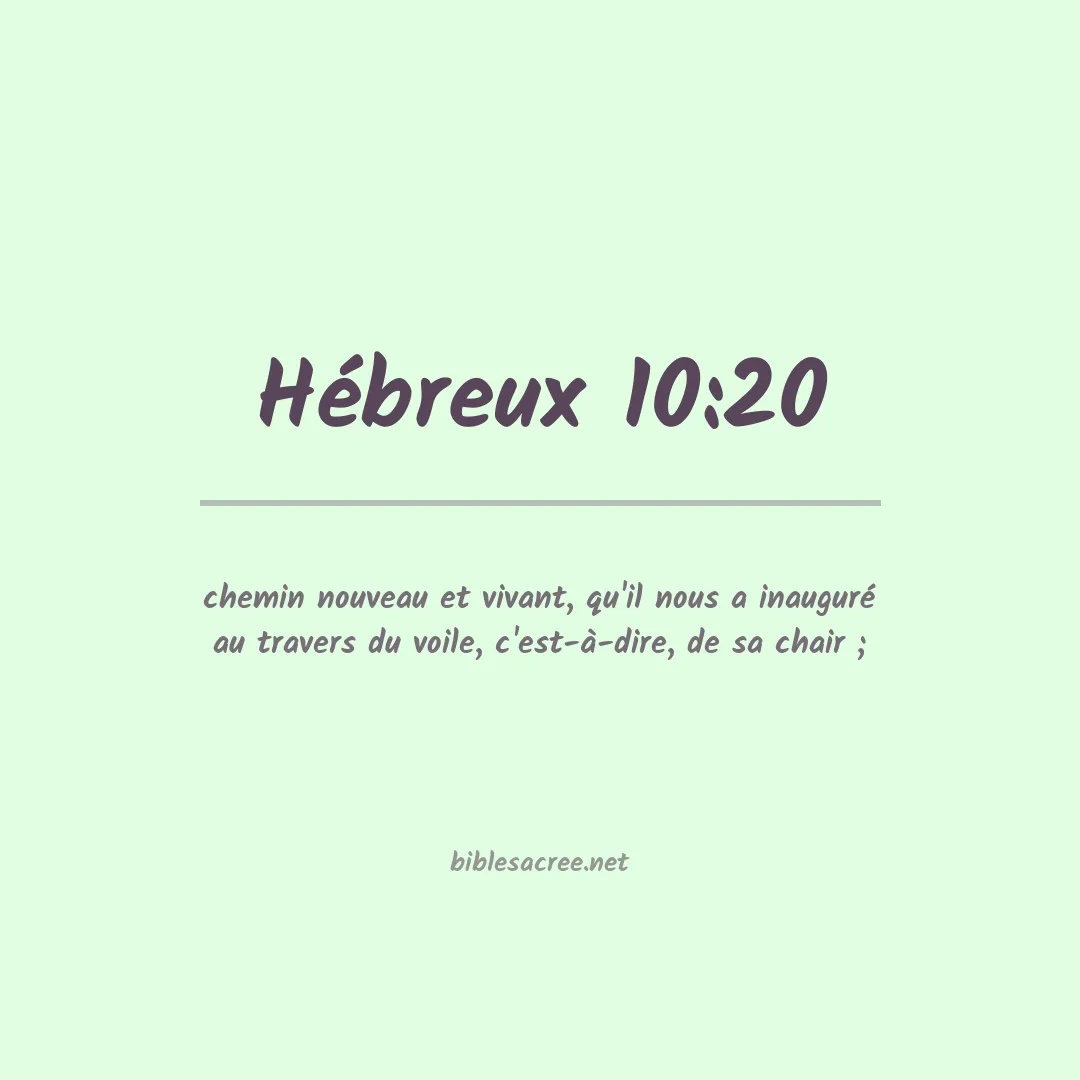 Hébreux - 10:20