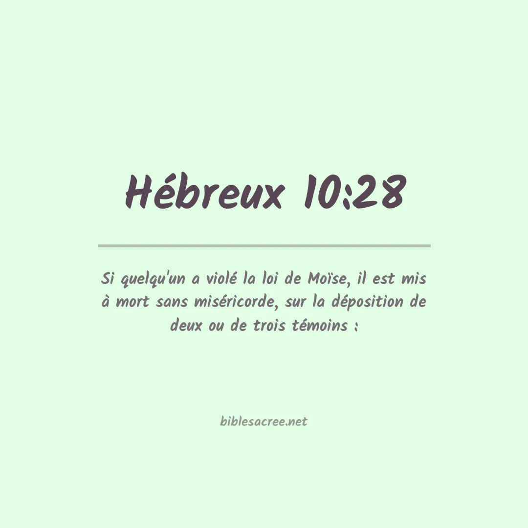 Hébreux - 10:28