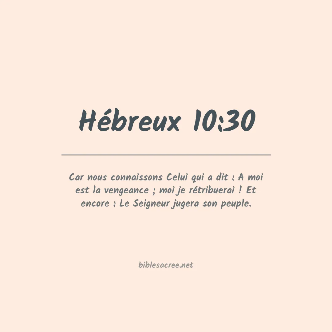 Hébreux - 10:30