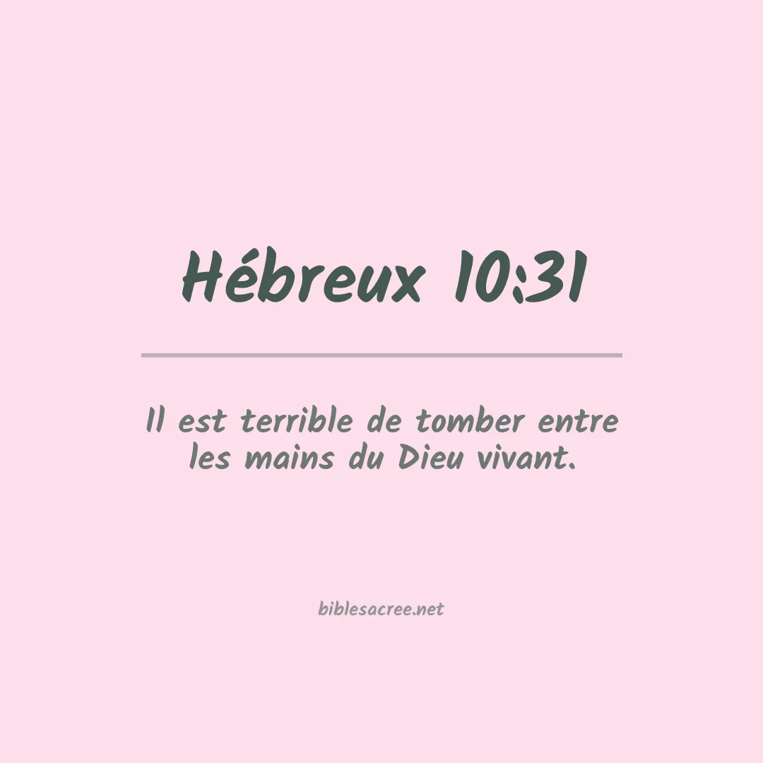 Hébreux - 10:31