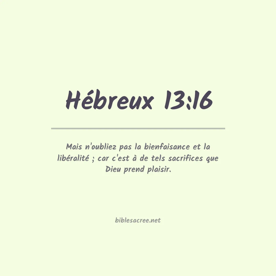 Hébreux - 13:16
