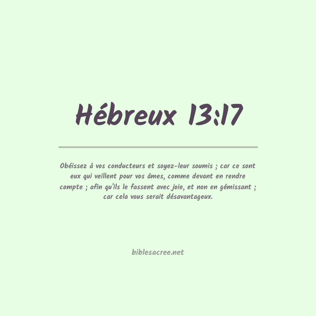 Hébreux - 13:17