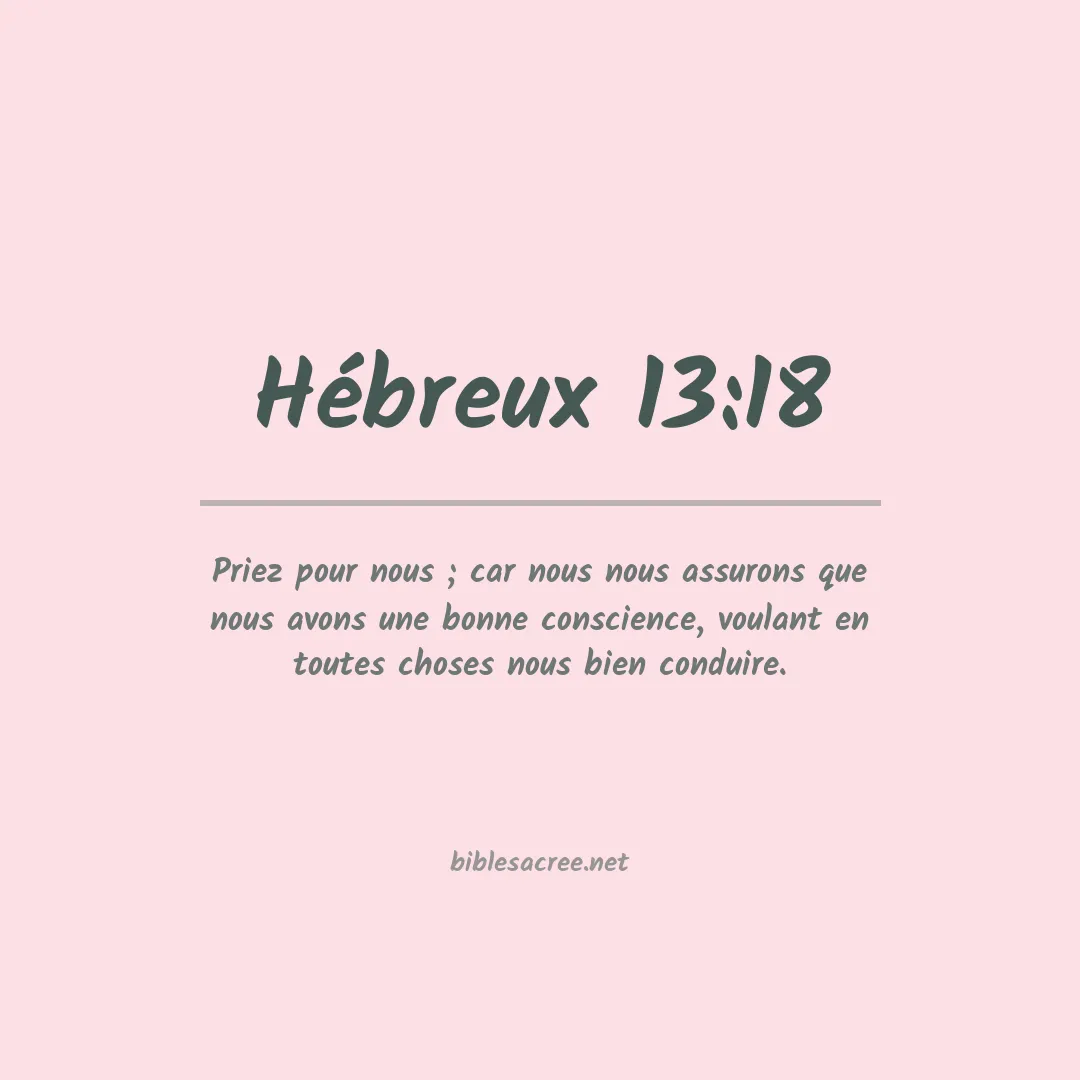 Hébreux - 13:18