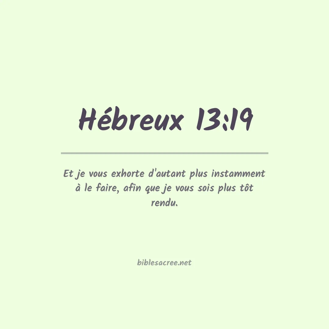 Hébreux - 13:19