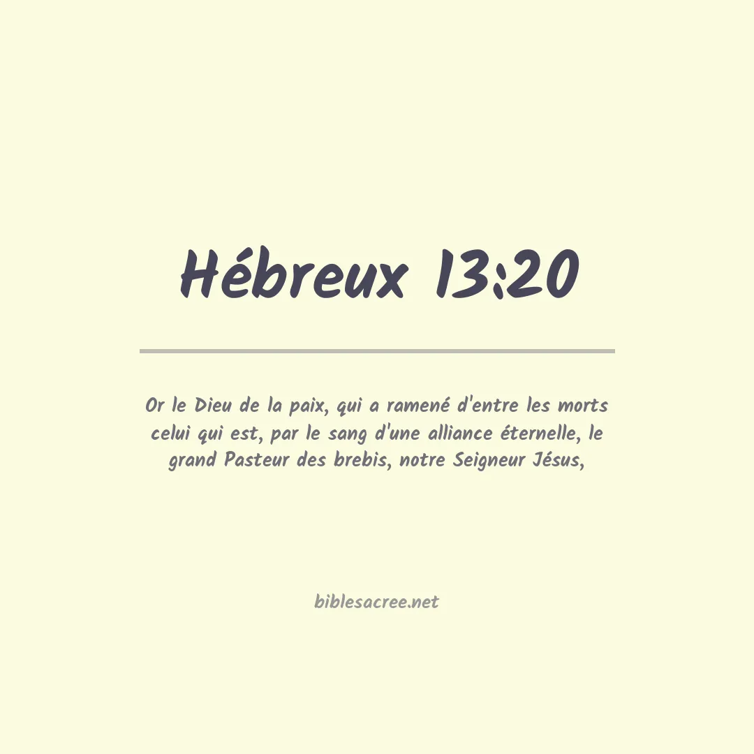 Hébreux - 13:20