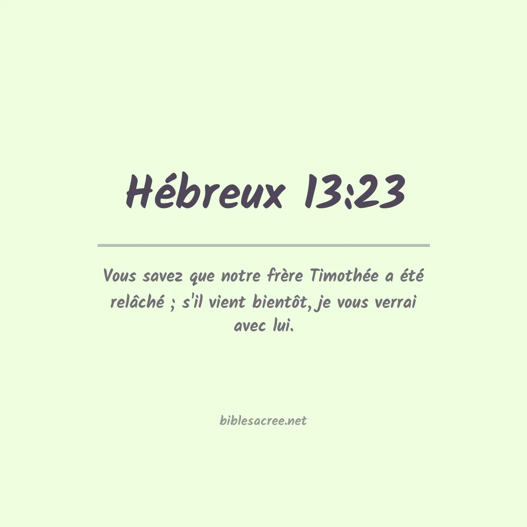 Hébreux - 13:23