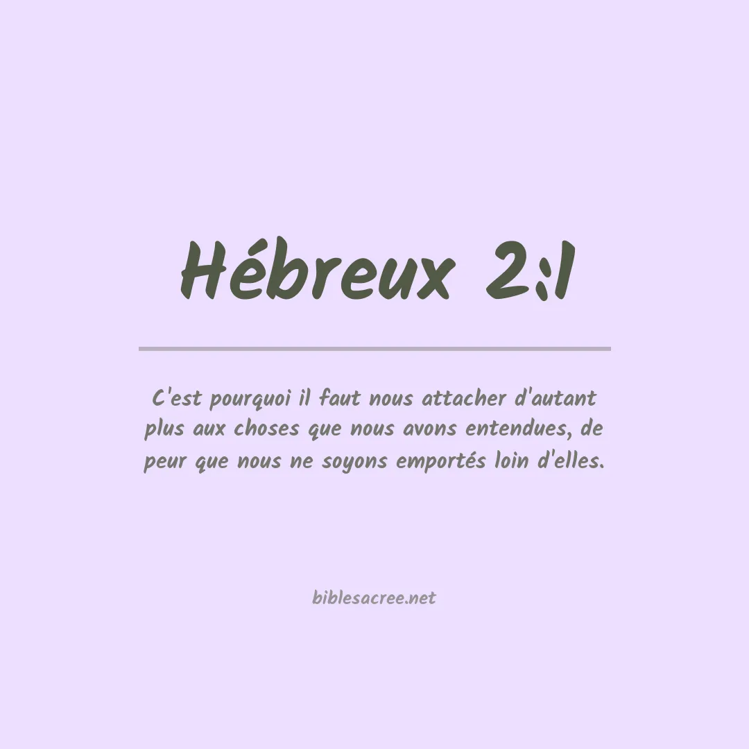 Hébreux - 2:1