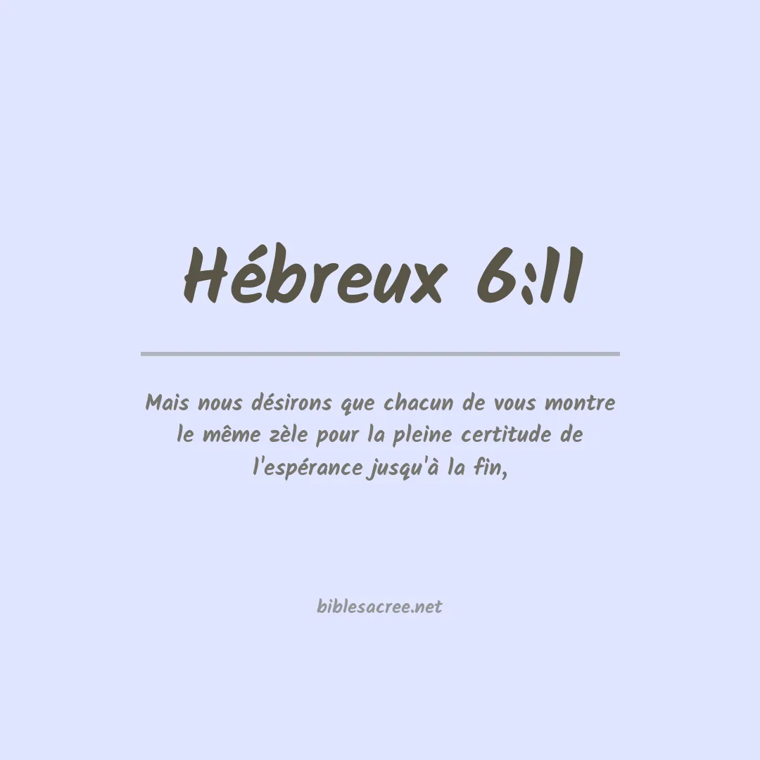 Hébreux - 6:11