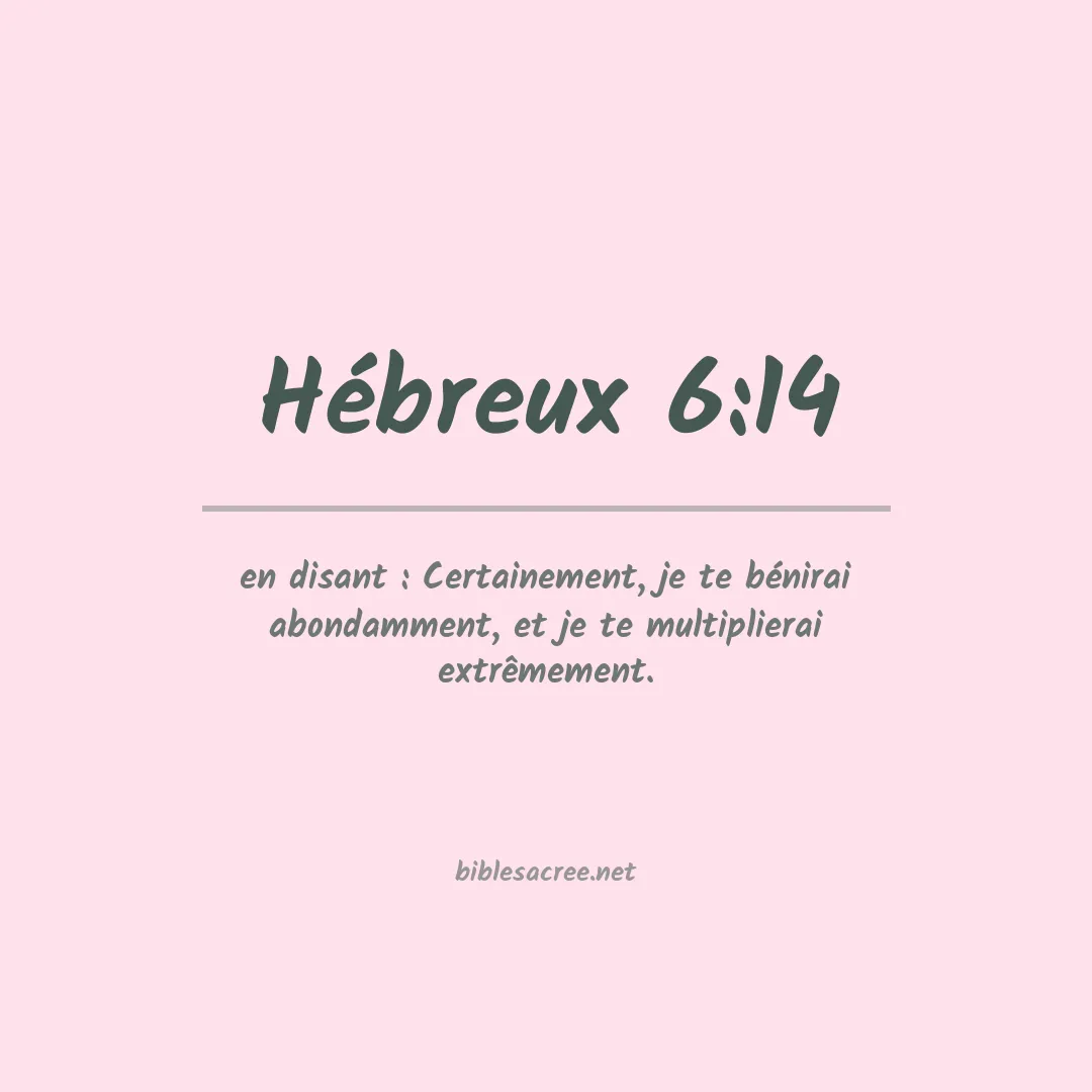 Hébreux - 6:14