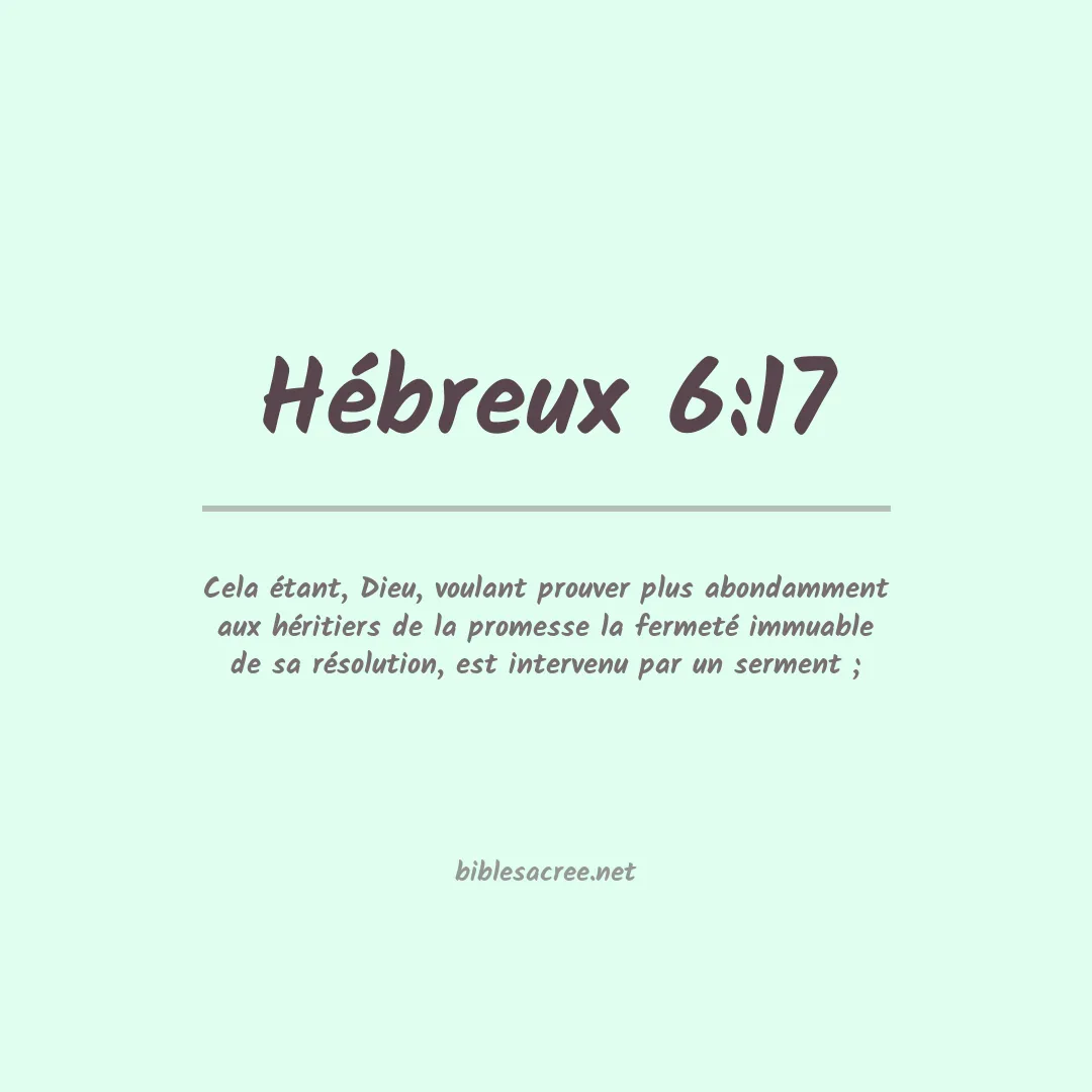 Hébreux - 6:17