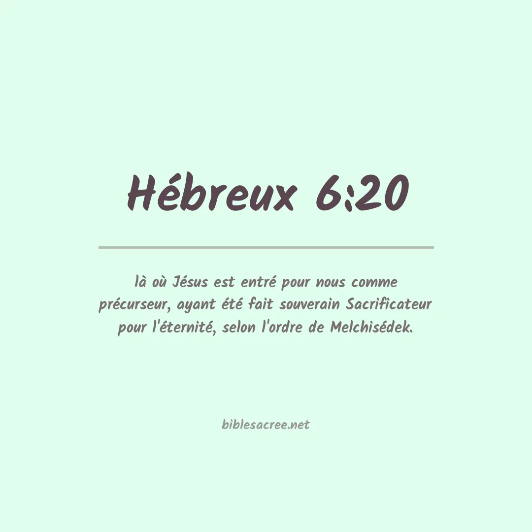 Hébreux - 6:20